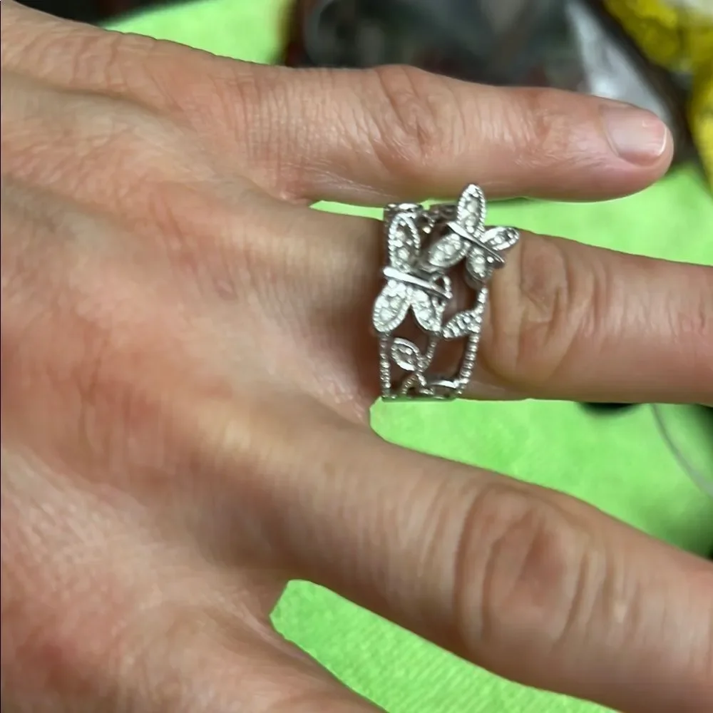 Silver  butterfly Ring with Detailed Design